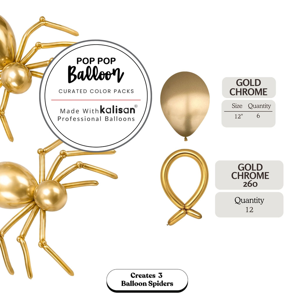 Gold Balloon Spider Kit-  Set of 3